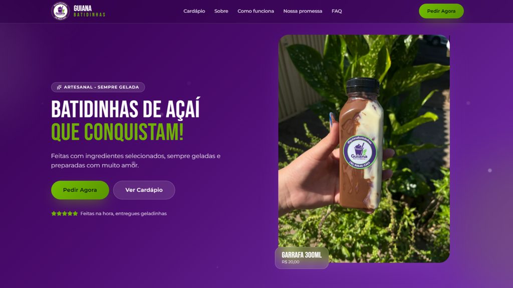 Interface do projeto Guiana Batidinhas